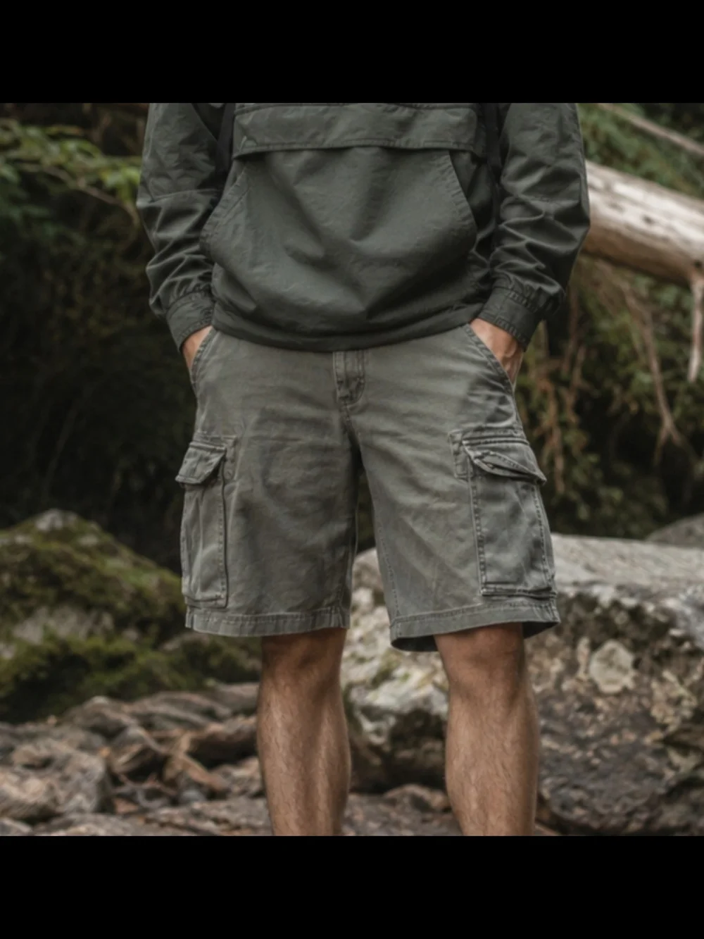 Vtg Cargo Shorts Men's 32 Olive Green Utility Gorpcore Casual Streetwear